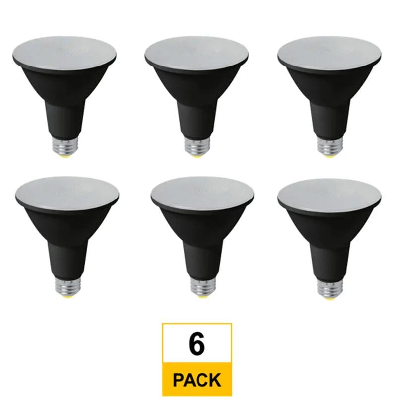 LED PAR30L Flood 11W 2700K 40Deg Dimmable 90+ CRI 1000 Lumen Black Housing T20 T24 JA8-2019 (Performance Series) (6-Pack)