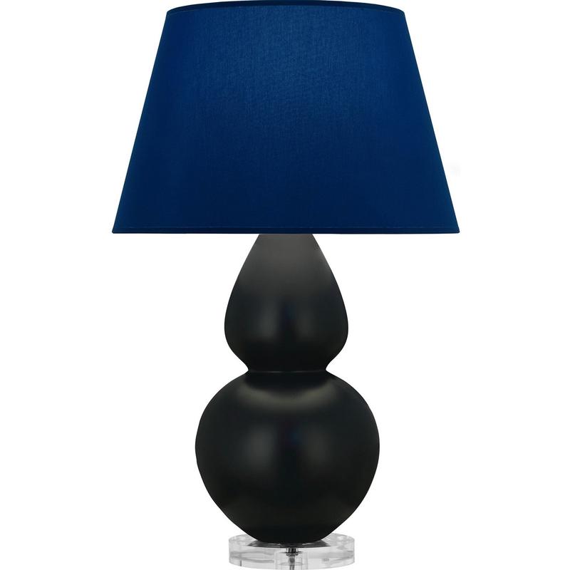 Robert Abbey MOS23N One Light Table Lamp, Matte Obsidian Glazed Ceramic w/Lucite