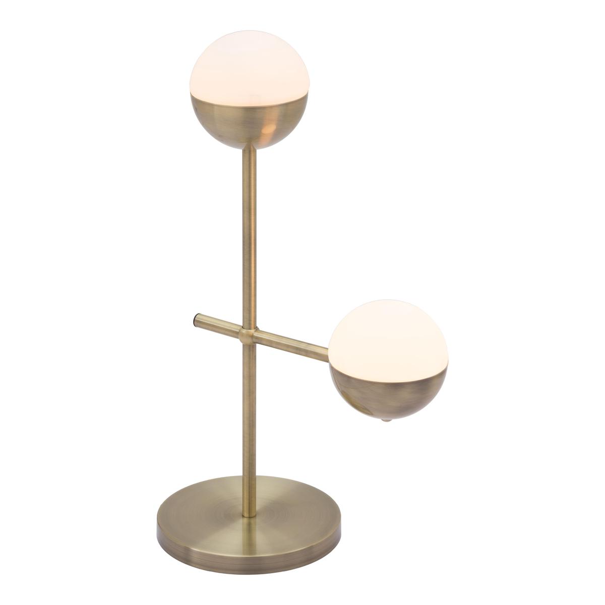Zuo Waterloo 56050 Table Lamp - White & Bronze