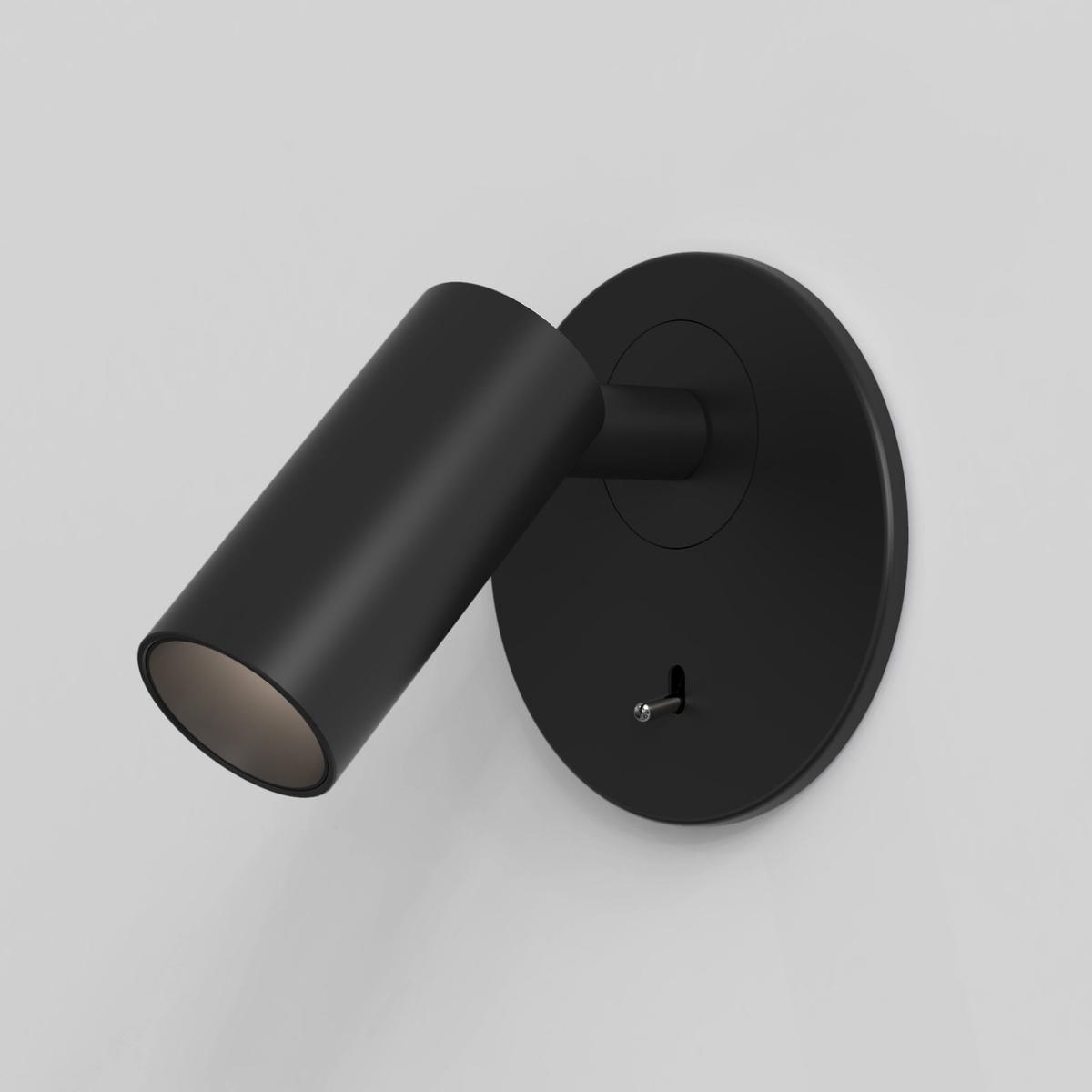 Micro Recess Switched LED Reading Light in Matt Black