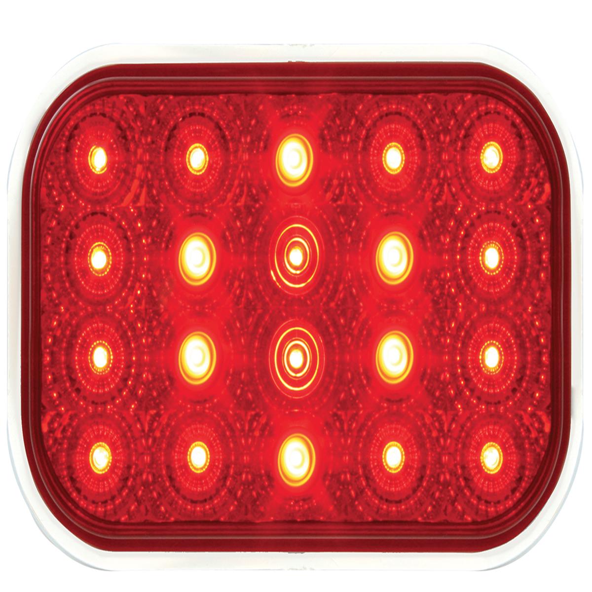 Rectangular Spyder 20 LED 12V Light Only - Red LEDs / Red Lens