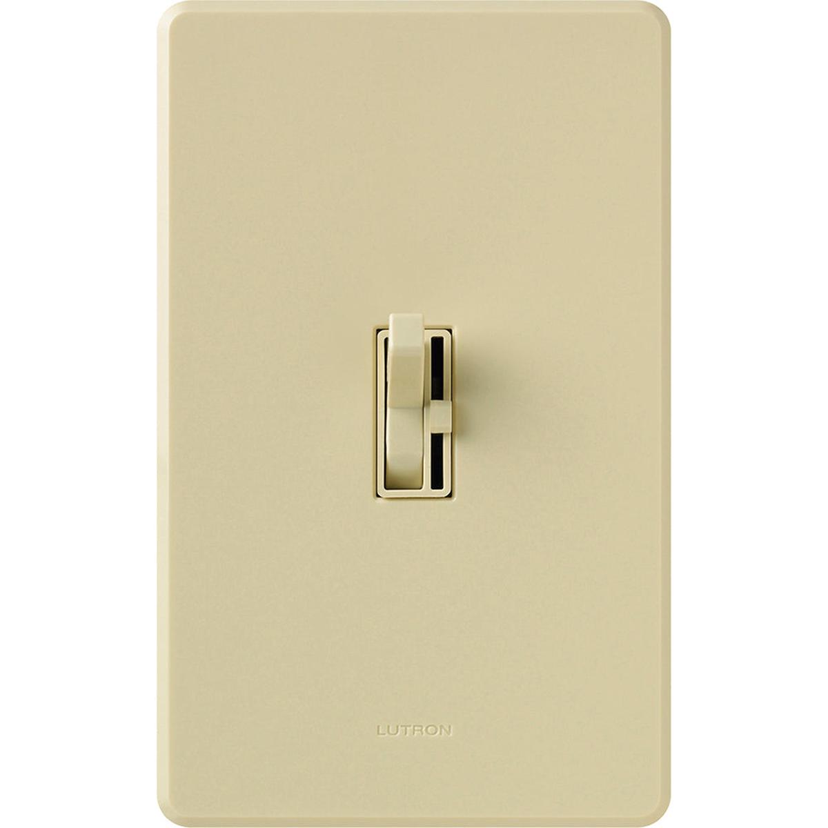 Lutron Ariadni Fluorescent Dimmer, 120V, 8A, 3-Way/Single-Pole, Preset, Ivory, AYF-103P-IV